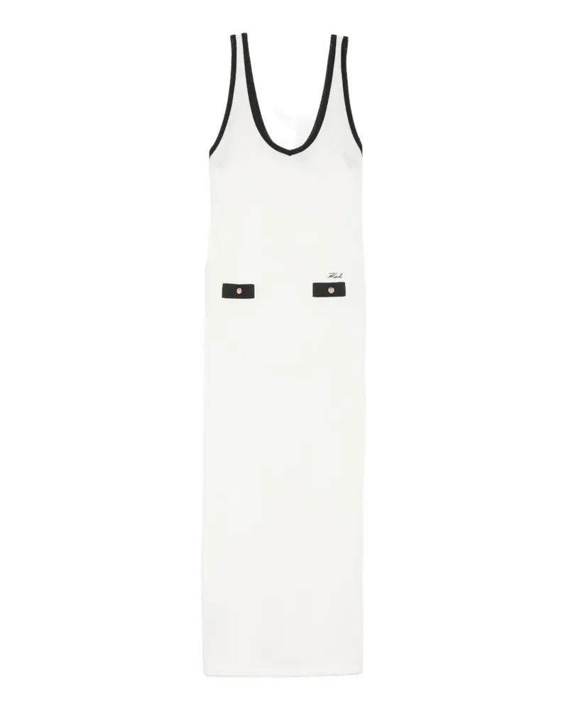 Karl Lagerfeld contrast-trim sleeveless maxi dress - Nude Nude