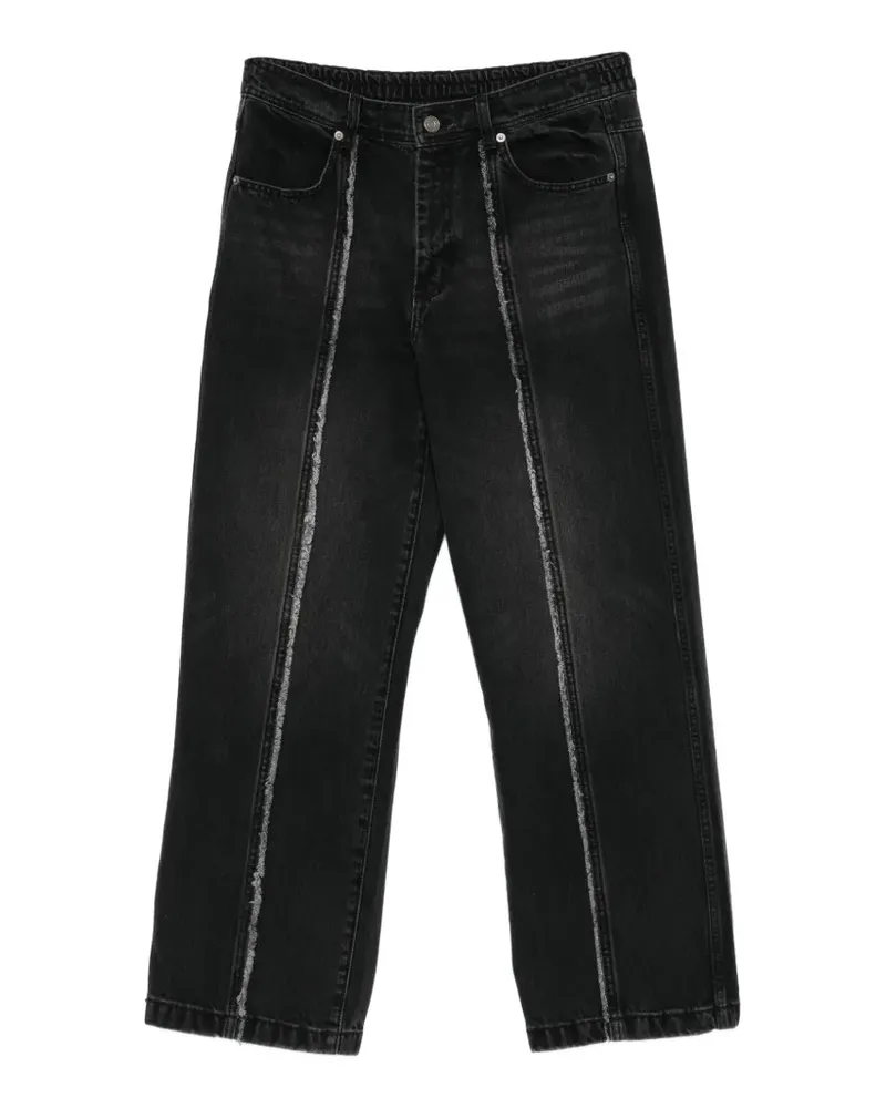 SONGZIO Ausgeblichene Jeans mit Fransen - Schwarz Schwarz