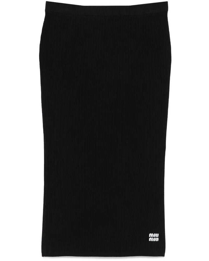 Miu Miu Rock mit Intarsien-Logo - Schwarz Schwarz