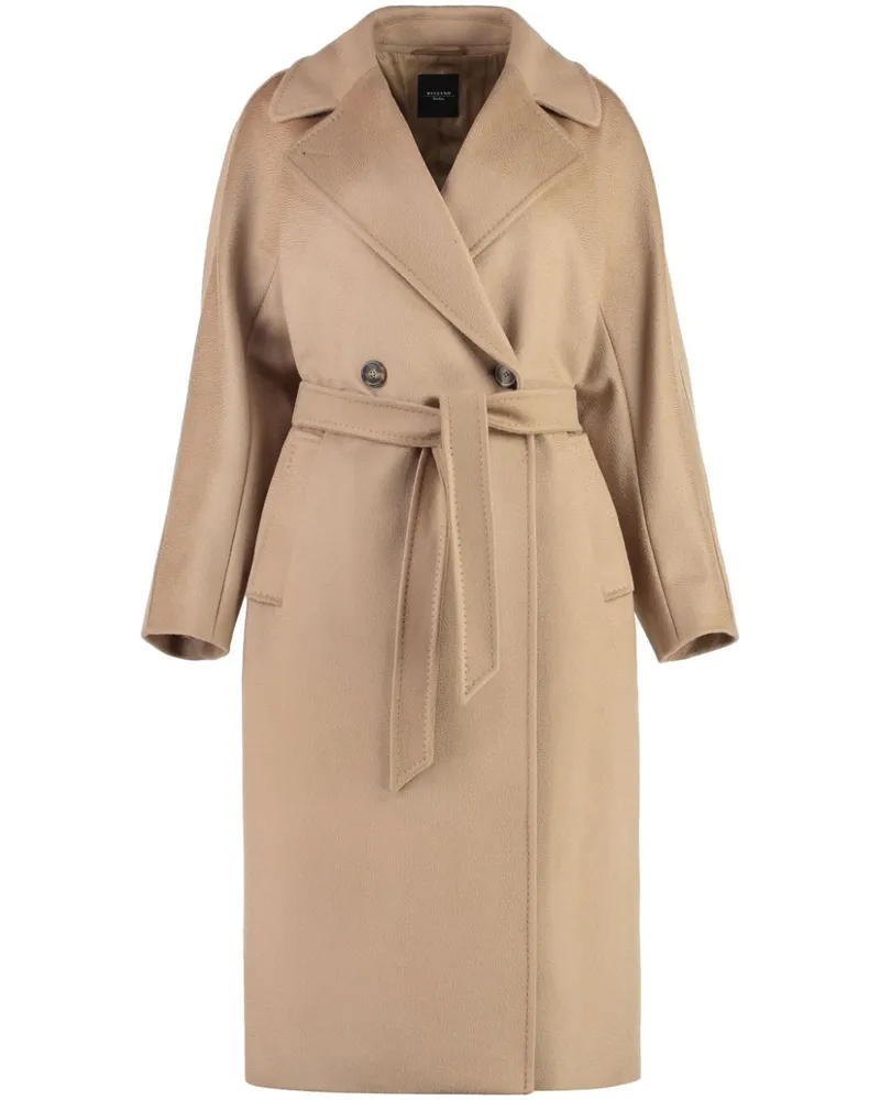Max Mara Mantel mit Gürtel - Nude Nude