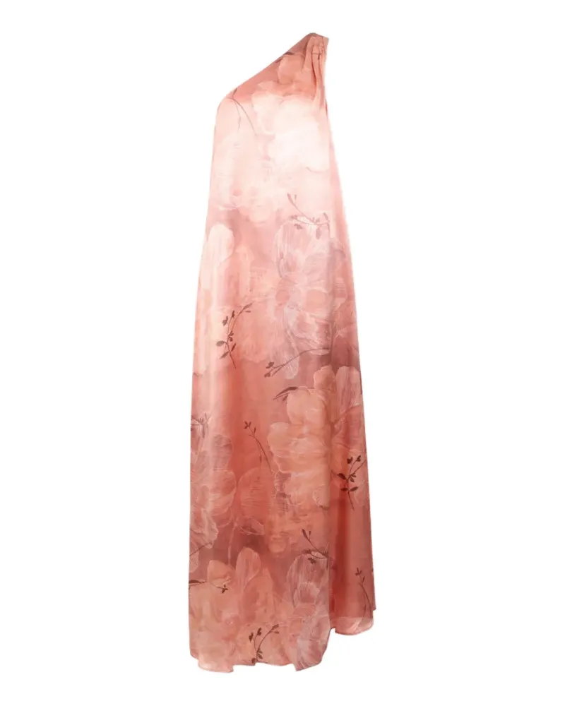 Kiton Maxikleid mit Blumen-Print - Rosa Rosa