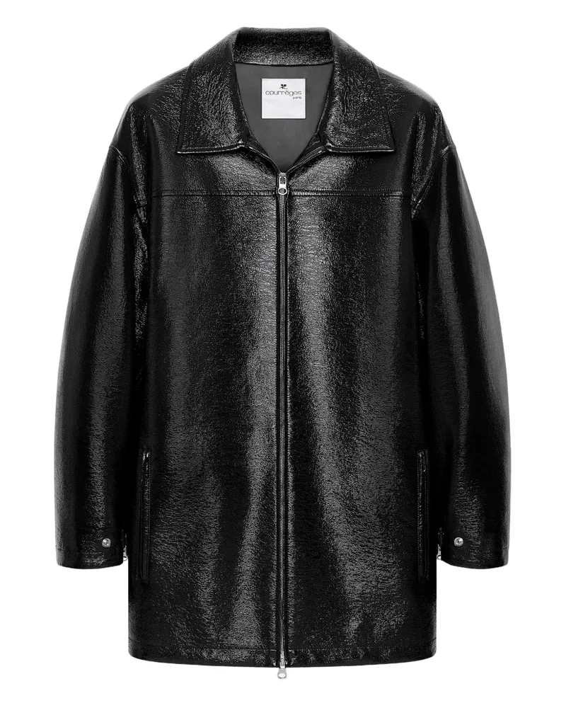 Courrèges Oversized-Jacke aus Vinyl - Schwarz Schwarz