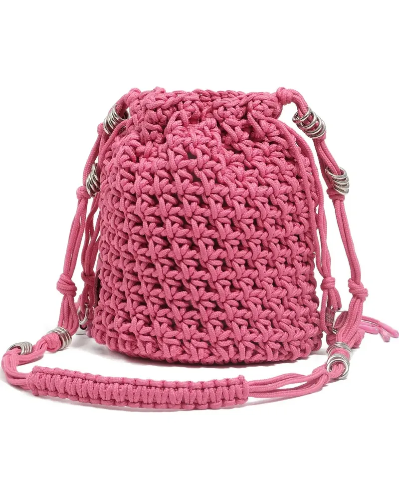 BIMBA Y LOLA crochet drawstring bucket bag - Rosa Rosa