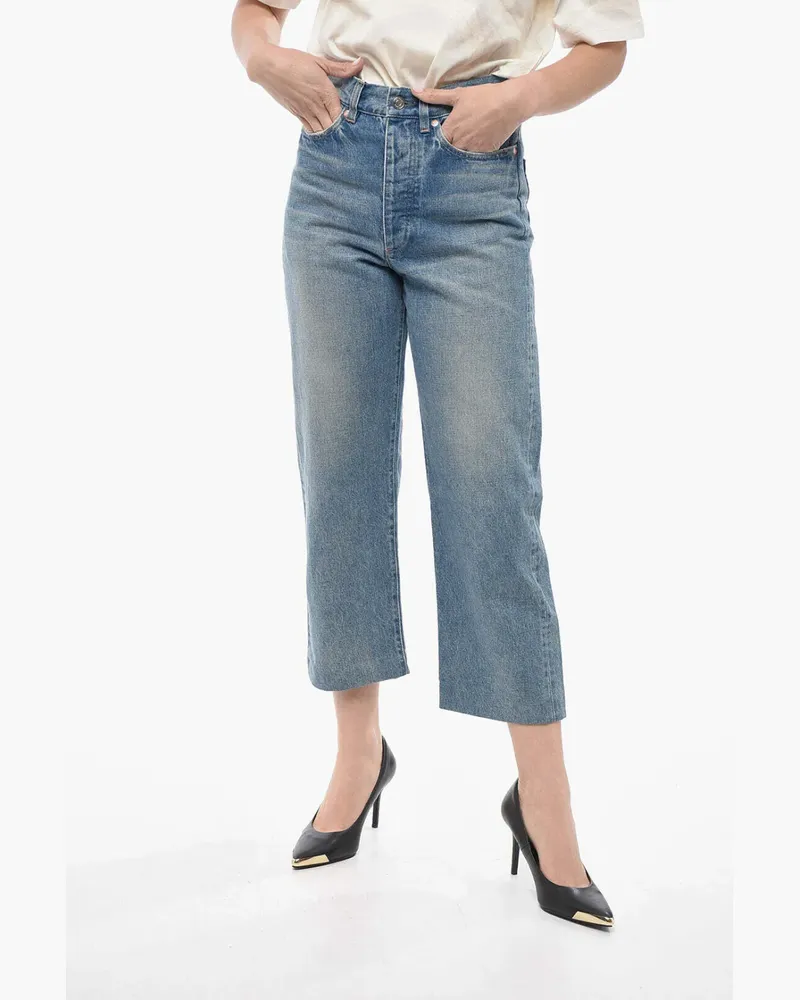 TANAKA wide-leg cropped jeans - Blau Blau