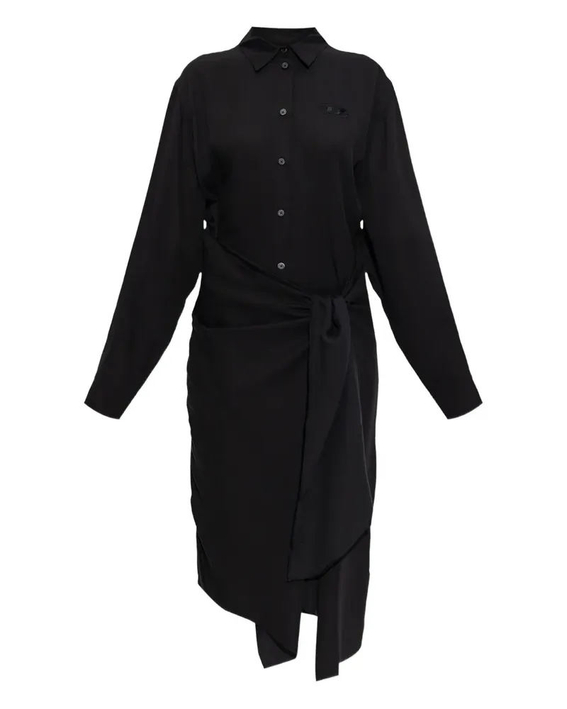 Diesel D-Iletta button knot midi dress - Schwarz Schwarz