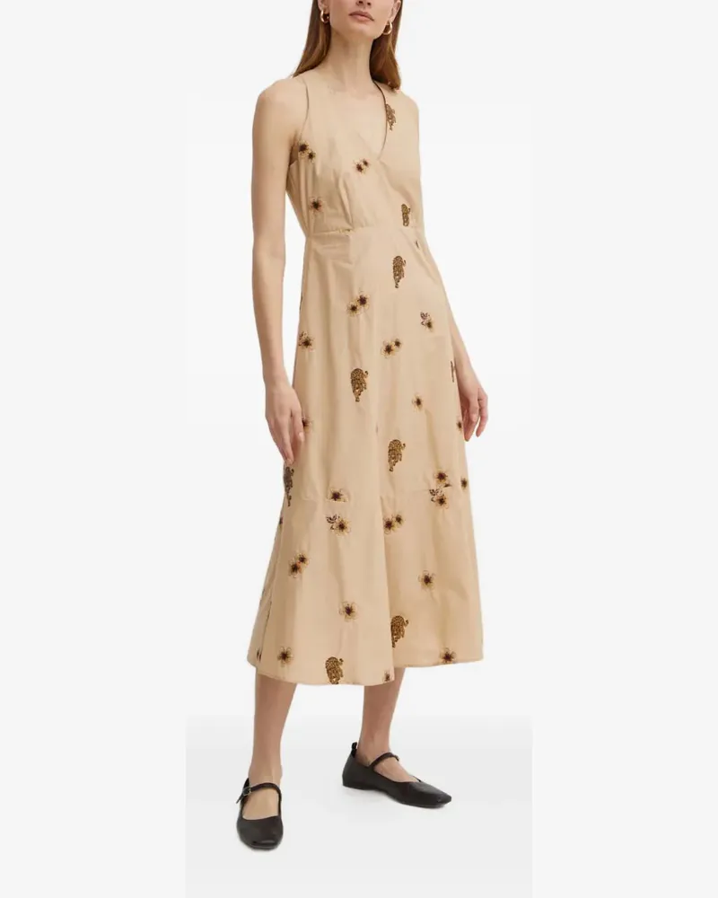 Twin-Set Midikleid mit Animal-Print - Nude Nude