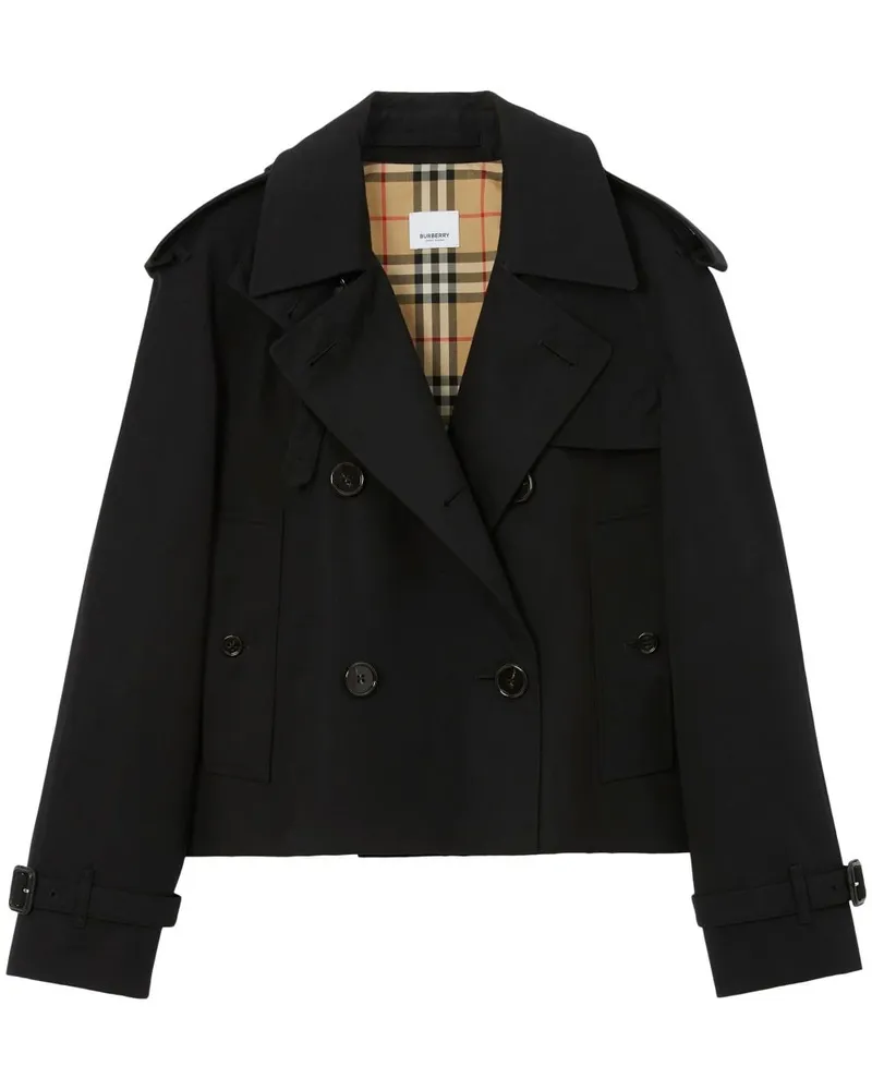 Burberry Doppelreihiger Trenchcoat - Schwarz Schwarz