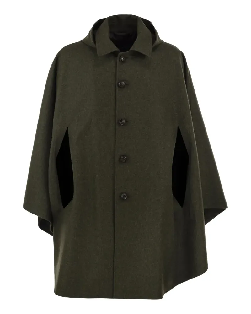 Schneiders Steve hooded wool cape - Grün Grün