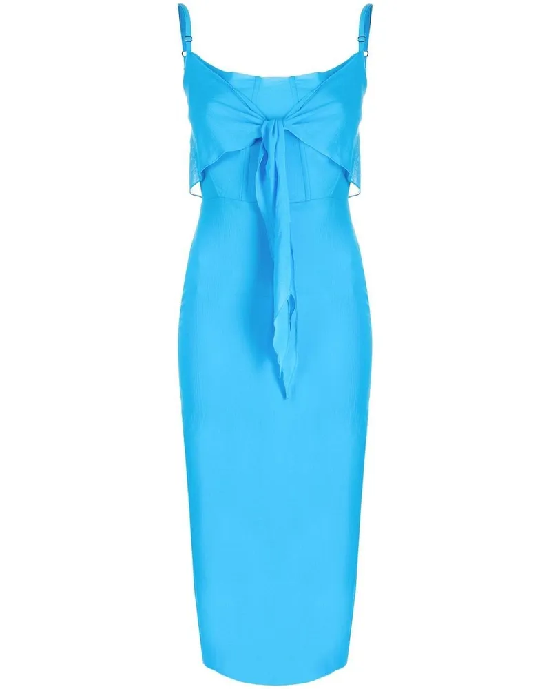 Patou Midikleid mit Bindegürtel - Blau Blau