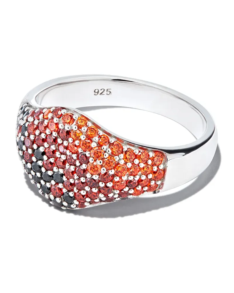 Tom Wood Kristallverzierter Ring mit Farbverlauf - Silber Silber