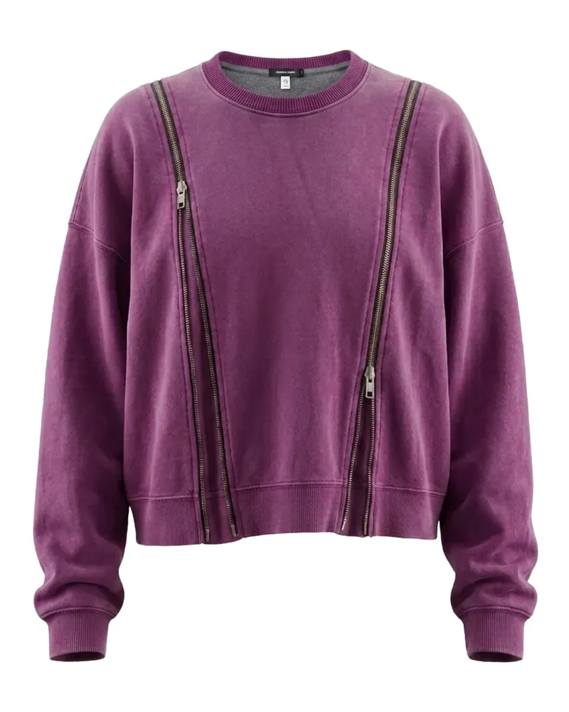 R13 zip-detail sweatshirt - Violett Violett