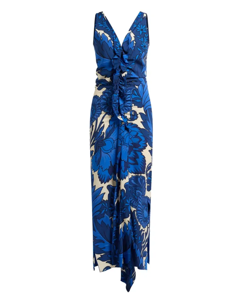 Etro Midikleid mit Blumen-Print - Blau Blau