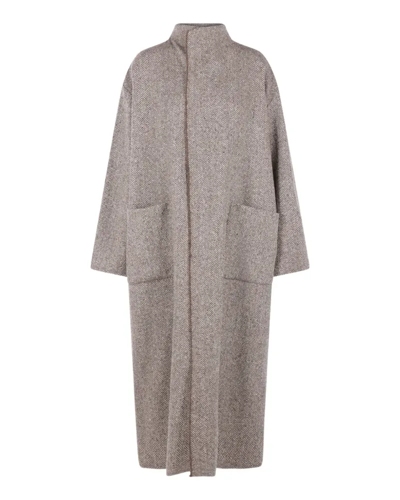 Dušan high-neck herringbone coat - Braun Braun