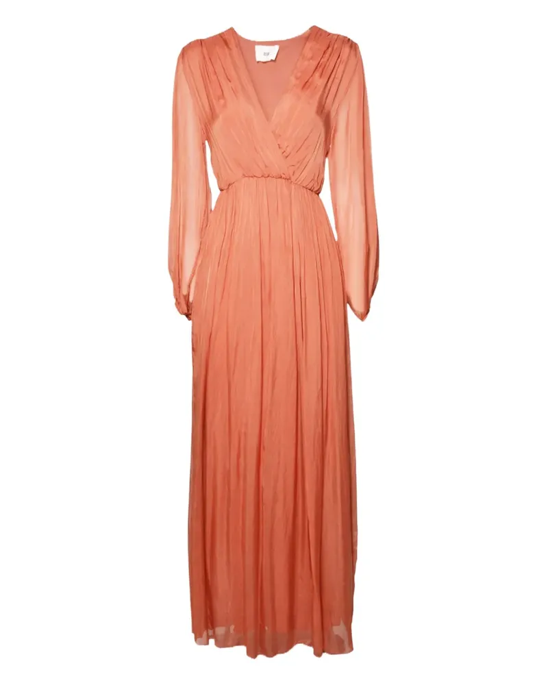 SOLOTRE Kleid mit V-Ausschnitt - Rot Rot