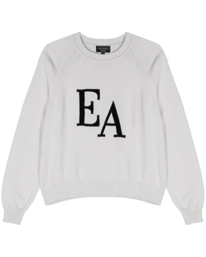 Emporio Armani Pullover mit Logo-Patch - Grau Grau