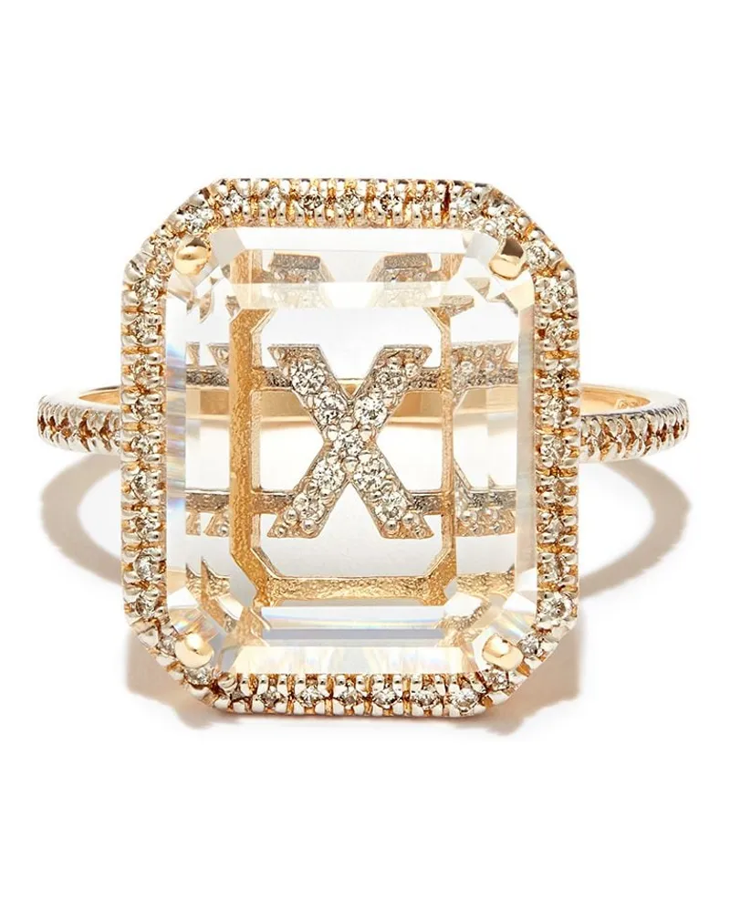 MATEO 14kt X Gelbgoldring mit Diamanten Gold