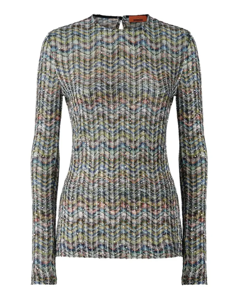 Missoni zigzag-knit sweater - Blau Blau