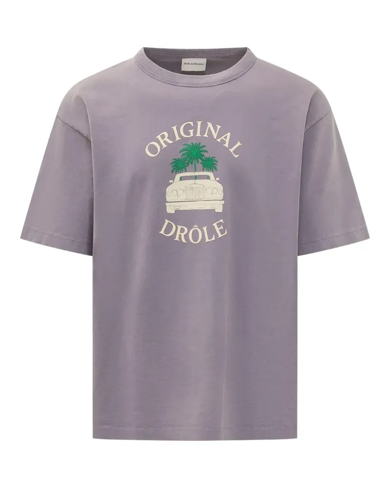 Drôle de Monsieur Car Palms graphic-print T-shirt - Violett Violett