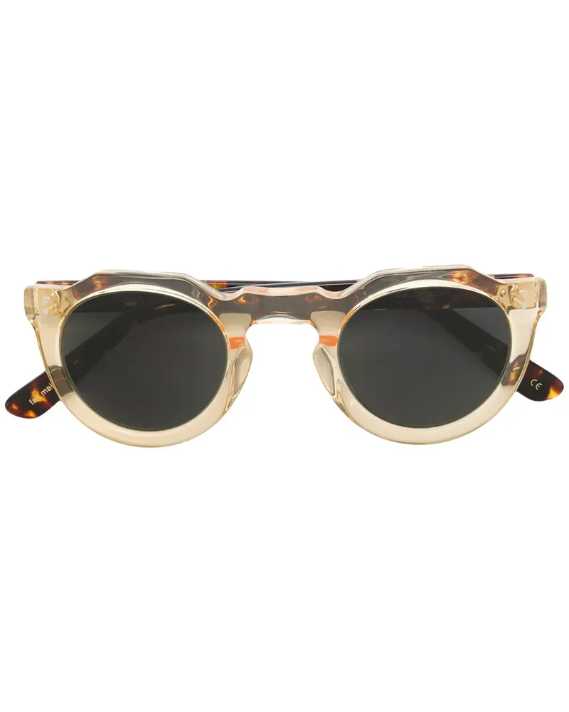 Lesca Sonnenbrille mit rundem Gestell - Braun Braun