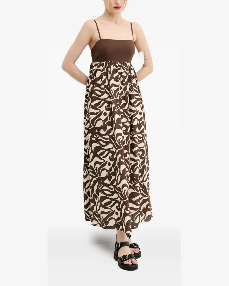 Abercrombie & Fitch floral-pattern sleeveless midi dress - Braun Braun