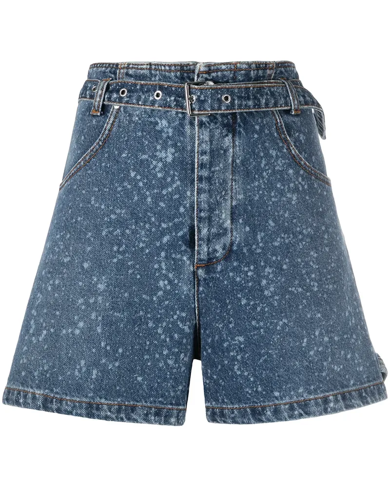 MSGM Jeans-Shorts mit Farbklecksen - Blau Blau