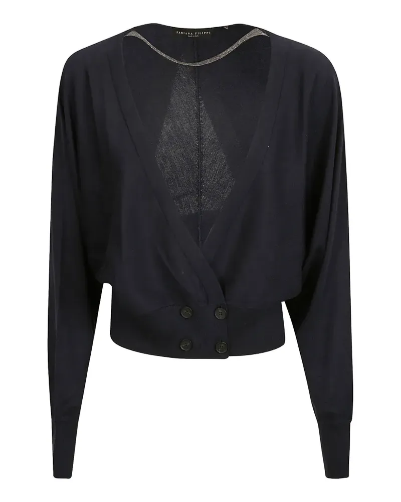 Fabiana Filippi Cardigan mit V-Ausschnitt - Blau Blau