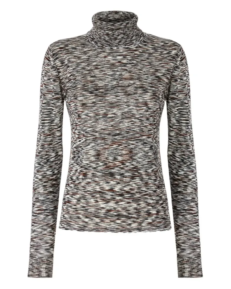 Missoni Gestreifter Rollkragenpullover - Schwarz Schwarz