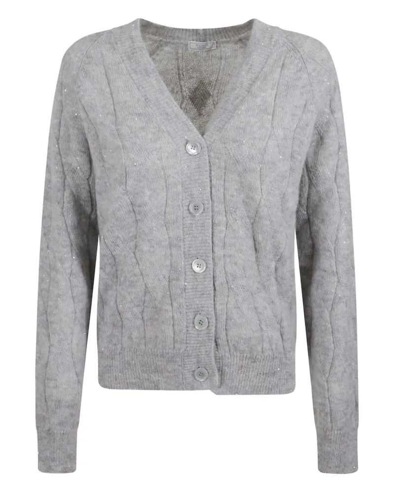 Peserico Cardigan mit Zopfmuster - Grau Grau