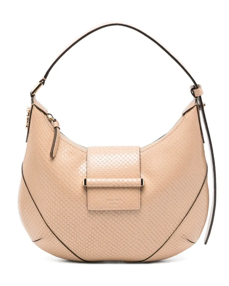 Jimmy Choo Bar snakeskin-embossed tote bag - Nude Nude