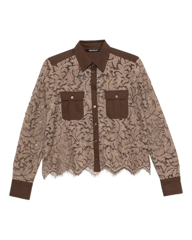 Pennyblack lace-overlay panelled shirt - Braun Braun