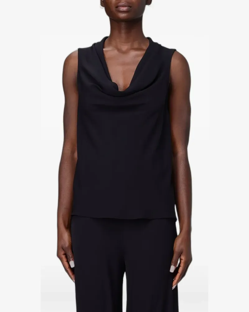 Hanita cowl-neck sleeveless top - Schwarz Schwarz
