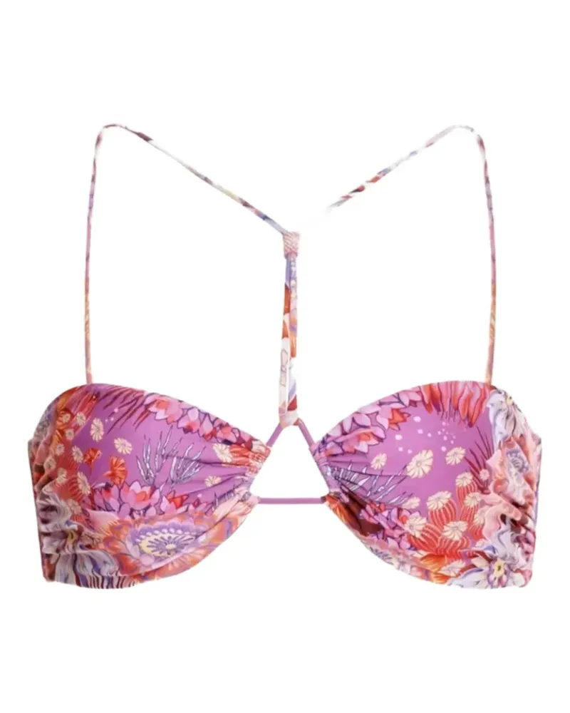 AGUA BENDITA floral-pattern bikini top - Violett Violett