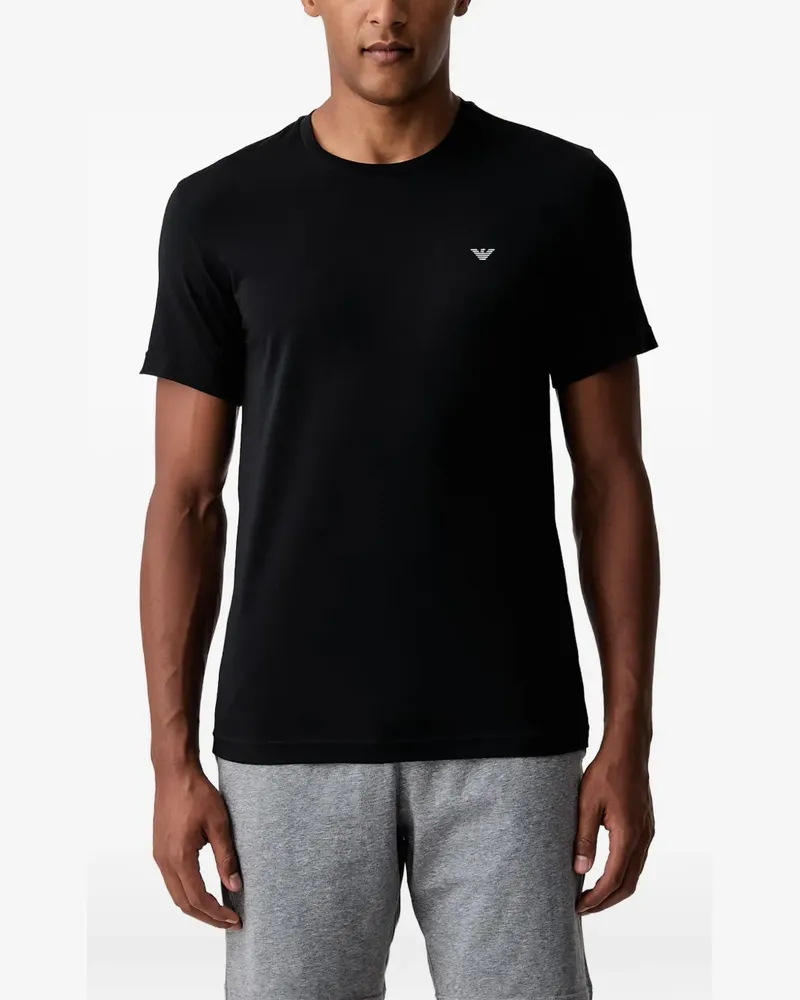Emporio Armani Pyjama mit Logo-Print - Schwarz Schwarz