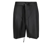 Shorts mit Paperbag-Taille - Schwarz