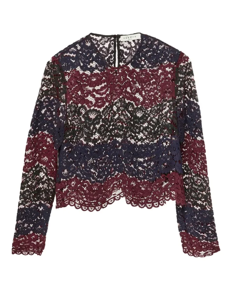 Sandro floral lace scalloped top - Rot Rot