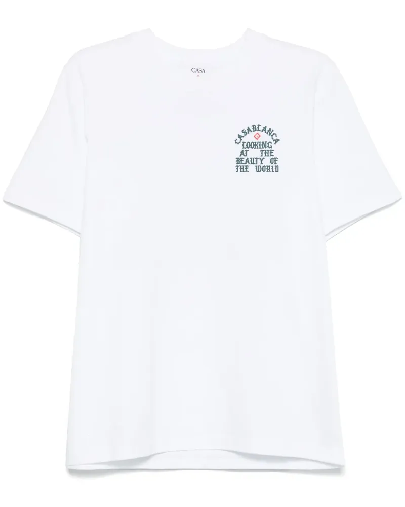 Casablanca Paris Looking at the Beauty of the World T-Shirt - Weiß Weiß