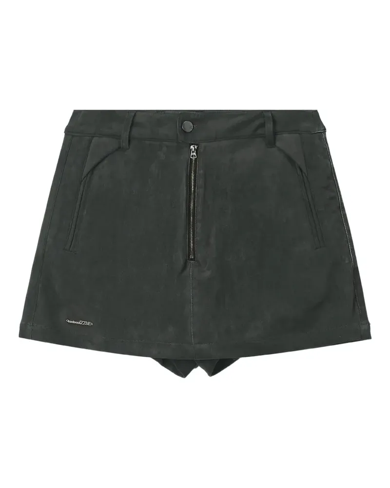 Izzue exposed-zip cotton skort - Schwarz Schwarz