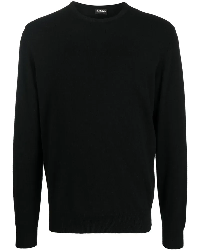 Ermenegildo Zegna Kaschmirpullover mit Rundhalsausschnitt - Schwarz Schwarz