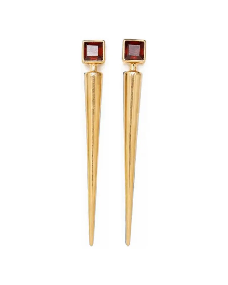 Jil Sander stone-embellished drop earrings - Gold Gold