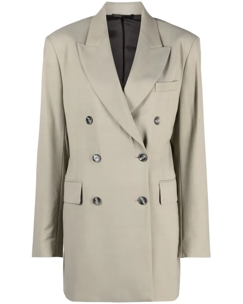 Acne Studios Doppelreihiger Blazer mit steigendem Revers - Grau Grau