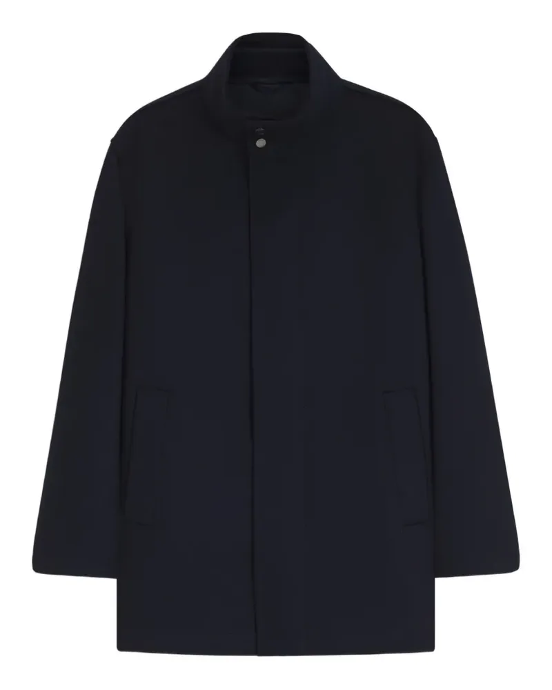 HUGO BOSS Klassischer Mantel aus italienischem Stoff mit Stehkragen - Blau Blau