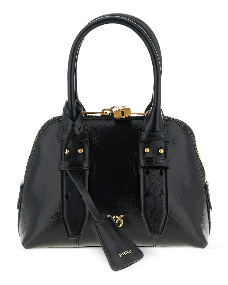 Pinko Love Birds Bowling-Handtasche mit Henkel - Schwarz Schwarz