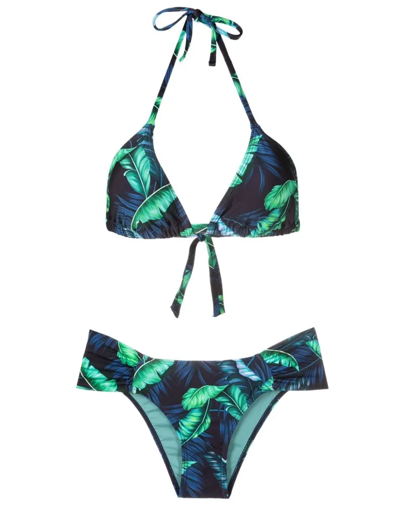 Lygia & Nanny Vicky Bikini mit Blatt-Print - Blau Blau