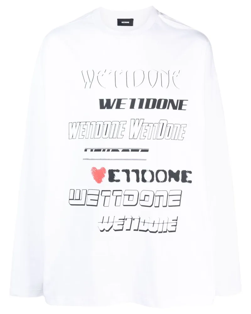 WE 11 DONE Sweatshirt mit Logo-Print - Weiß Weiß