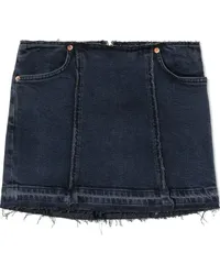 RE/DONE Ausgefranster Jeans-Minirock Blau