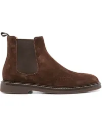 Brunello Cucinelli Knöchelhohe Wildlederstiefel Braun