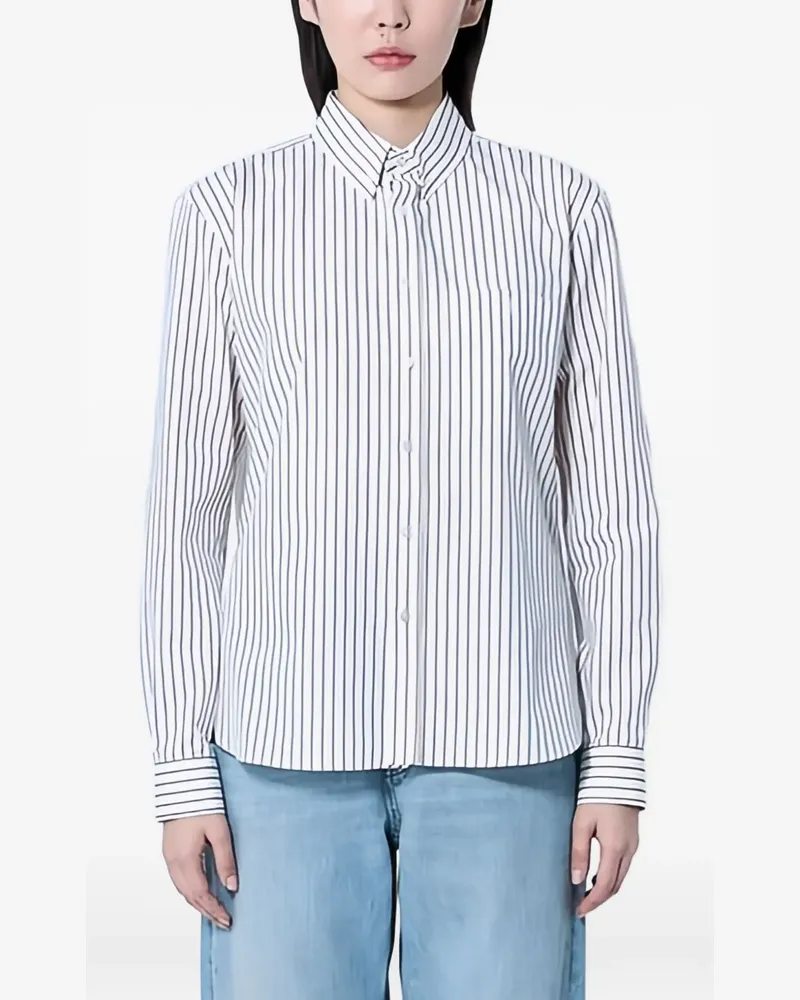 Saint Laurent Gestreiftes Hemd - Weiß Weiß
