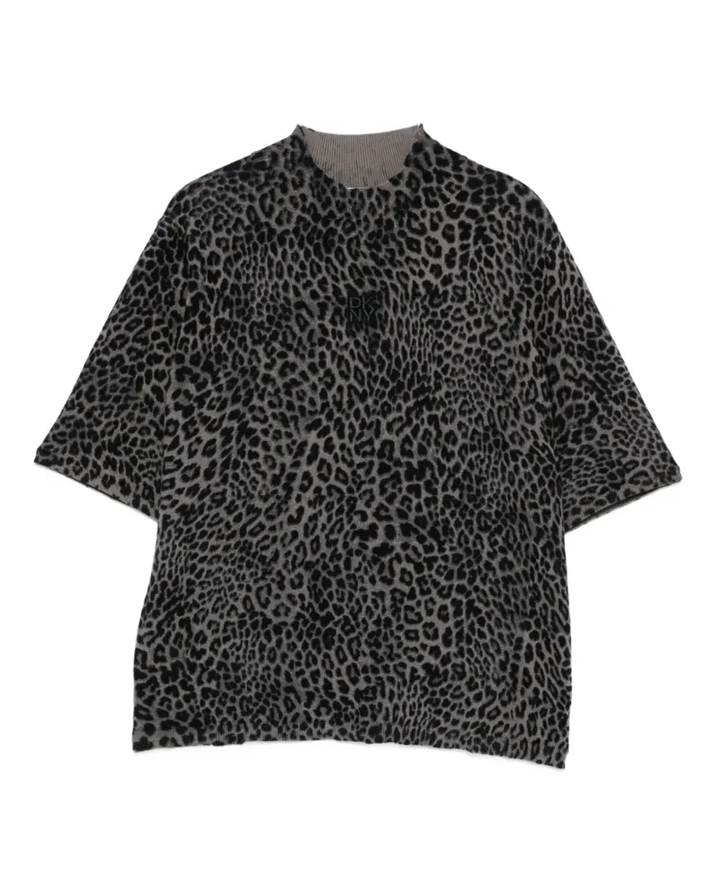 DKNY Oberteil mit Animal-Print - Grau Grau