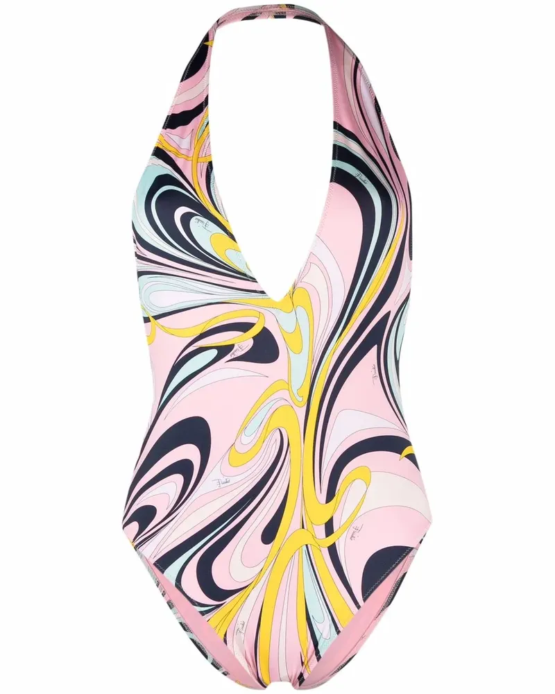 Emilio Pucci Neckholder-Badeanzug - Rosa Rosa