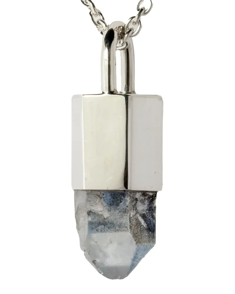 Parts Of Four Talisman Dumortierite Halskette aus Sterlingsilber Silber